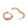 Brass Micro Pave Clear Cubic Zirconia Huggie Hoop Earrings EJEW-I240-02C-3
