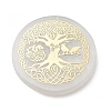 Flat Round Natural Selenite Slice Coasters AJEW-C042-01E-1