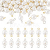 40Pcs 2 Colors Shell Pearl Round Connector Charms PALLOY-TA00341-2