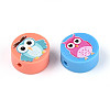 Printed Handmade Polymer Clay Beads CLAY-T022-12K-2
