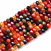 Electroplate Mixed Color Glass Beads Strands X-GLAA-T006-07-B01-1