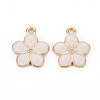 Light Gold Plated Alloy Enamel Pendants X-ENAM-R136-17F-2