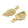 Brass Micro Pave Clear Cubic Zirconia Charms KK-A290-01B-G-2