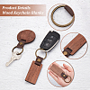  6Pcs 2 Style Imitation Leather & Walnut Wood Keychain KEYC-NB0001-47-4
