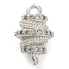 Brass Micro Pave Clear Cubic Zirconia Hollow Oval Connector Charms KK-A230-05C-S-1