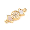 Natural White Shell Candy Link Connector Charms KK-Z140-02G-02-2