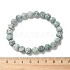 Natural Green Spot Jasper Bead Stretch Bracelets BJEW-K212-B-017-5