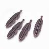 Tibetan Style Alloy Feather Big Pendants TIBEP-A12720-R-NR-1