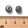 Rhodium Plated 925 Sterling Silver Micro Pave Cubic Zirconia Beads STER-H110-24B-05P-3