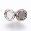 304 Stainless Steel Magnetic Clasps with Loops STAS-K006-6mm-04C-3