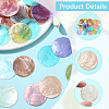 48Pcs 8 Colors Natural Capiz Shell Connector Charms BSHE-SC0001-31-3
