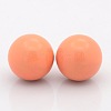 No Hole Spray Painted Brass Round Ball Beads Fit Cage Pendants KKB-J002-07-1