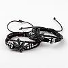 Adjustable Multi-strand Leather Cord Bracelets BJEW-D423-10-1