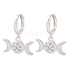 Brass Micro Pave Cubic Zirconia Hoop Dangle Earrings EJEW-G471-52P-4