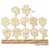 48Pcs 12 Styles Unfinished Blank Wooden Pendants Kit WOOD-CJC0011-15B-9