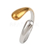 Adjustable 304 Stainless Steel Cuff Rings for Women LS-RJEW-B135-01GP-05-2