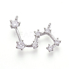 Brass Micro Pave Cubic Zirconia Pendants ZIRC-F099-20P-12-1