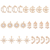 24Pcs 6 Styles Brass Micro Pave Cubic Zirconia Pendants KK-DC0002-84-1