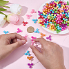 200Pcs Opaque Plastic Tri Beads for Christmas Ornaments Making SACR-SP0001-52-3