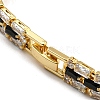 Rack Plating Brass Micro Pave Cubic Zirconia Rectangle Link Chain Bracelets BJEW-Q771-06G-01-3