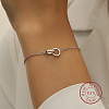 Interlocking Rings 925 Sterling Silver Link Bracelets MA5279-2-2