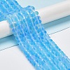 Frosted Transparent Glass Beads Strands X-FGLA-M002-01B-2
