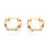 Colorful Enamel Flower Wrap Hoop Earrings EJEW-N011-104LG-2