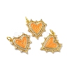 Rack Plating Brass Micro Pave Clear Cubic Zirconia Charms KK-D074-04G-01-2
