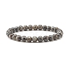 Natural Larvikite Round Beads Stretch Bracelet BJEW-JB07209-03-1