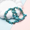 Unisex Chip Synthetic Turquoise(Dyed) Beaded Stretch Bracelets BJEW-S143-05-6