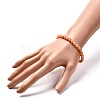 Natural Peach Calcite Round Beads Stretch Bracelet for Her BJEW-JB06822-01-3