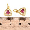 Brass Micro Pave Medium Violet Red Cubic Zirconia Charms CU-CBAB3AD-07G-02-3