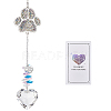 Pet Memorial Alloy Rhinestone Cat Paw Print Hanging Suncatchers HJEW-WH20022-03S-1