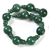 Natural Green Aventurine 3-Hole Guru Beads Strands G-H064-E07-05-3