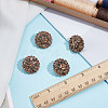 4Pcs 1-Hole Alloy Glass Shank Buttons FIND-DR0002-01AG-4