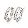 Clear Cubic Zirconia Hinged Hoop Earrings EJEW-F288-09P-1