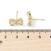 Bowknot Brass Stud Earrings Findings KK-L214-01G-3