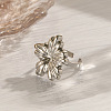 Flower 304 Stainless Steel Cuff Rings FS-WG7BC9E-06-1