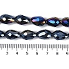Opaque Solid Color Electroplate Glass Beads Strands EGLA-N013-P8mm-B01-4