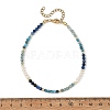Gradient Faceted Round Natural Mixed Stone & Potato Natural Pearl Beaded Anklets AJEW-AN00873-03-4