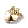 Real 18K Gold Plated Rack Plating Brass Micro Pave Clear Cubic Zirconia Pendants KK-C015-10G-05-3