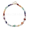 Chakra Theme Natural Red Aventurine & Red Jasper & Green Aventurine & Aquamarine & Citrine & Lapis Lazuli & Amethyst NJEW-JN05086-1