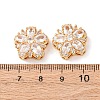 Brass Micro Pave Cubic Zirconia Beads KK-A284-19G-04-3