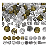 80Pcs 20 Styles 1-Hole Zinc Alloy Shank Buttons BUTT-PH0001-70-6