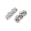 Brass Micro Pave Clear Cubic Zirconia Spacer Bars KK-P302-21B-P-2