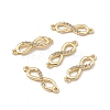 Brass Micro Pave Clear Cubic Zirconia Connector Charms KK-E068-VB388-4