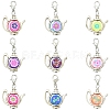 10Pcs Handmade Polymer Clay & Alloy Pendant Decoraions HJEW-YW00183-1