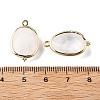 Natural Quartz Crystal Rock Crystal Faceted Oval Connector Charms G-H323-02G-07-3