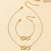 Heart & Infinity Alloy Pendant Necklaces & Link Bracelets Sets for Women FS-WG1C2CC-01-3
