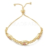 Horse Eye Cubic Zirconia Slider Bracelet BJEW-SZ0002-08C-1